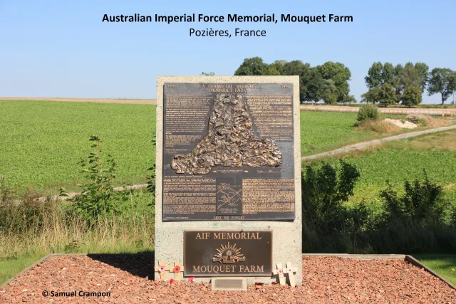 What is the significance of Mouquet Farm, France to the Australian Imperial Forces in 1916?