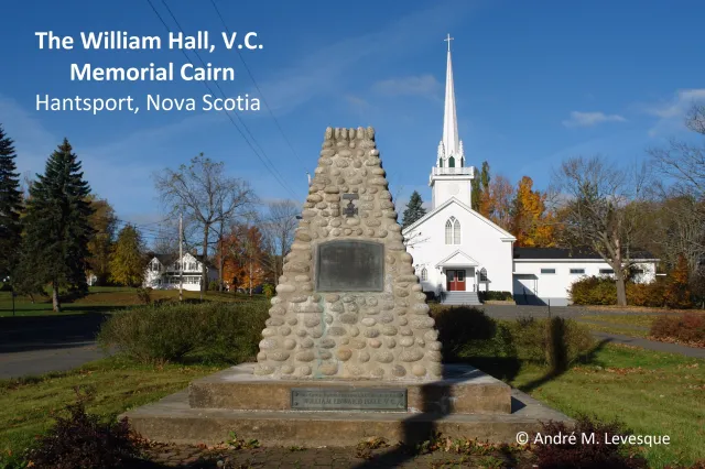 Which Canadian has been conferred the Victoria Cross with a 'naval' blue ribbon?