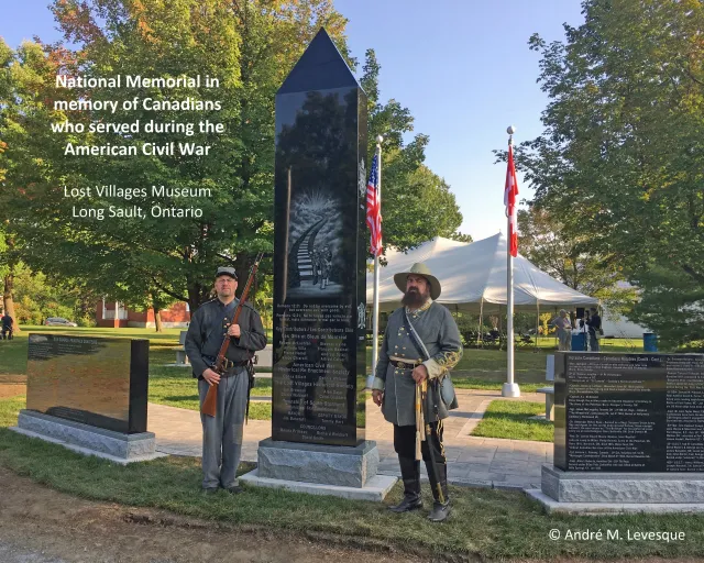 What national monument is dedicated to the memory of those Canadians who served during the American Civil War?