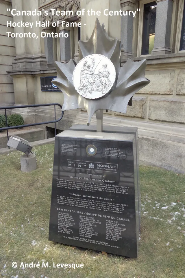 What monument is dedicated to "Canada's Team of the Century"?