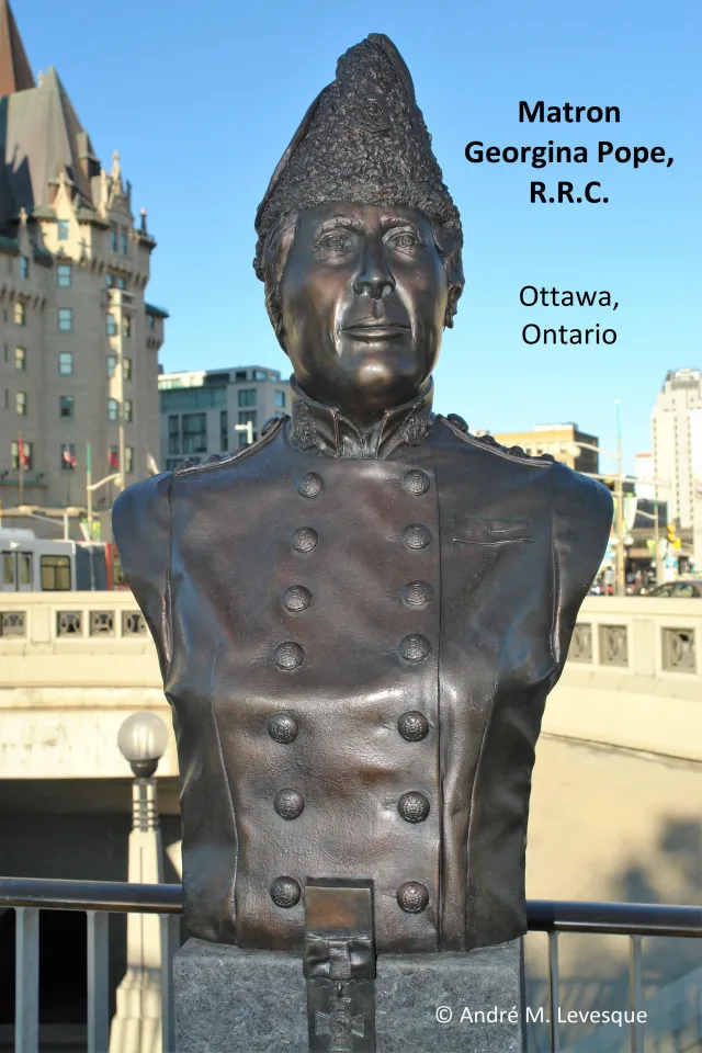 Who was named the first matron of the Canadian Army Medical Corps and was also Canada's first recipient of the Royal Red Cross?