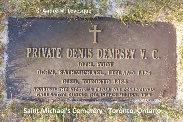 Which of the 182 recipients that were awarded the Victoria Cross for their gallantry during the Indian Mutiny of 1857 is buried in Toronto, Ontario?