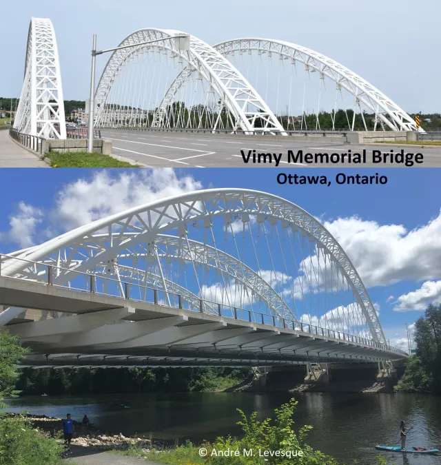 What memorial bridge erected in Canada's capital was named in honour of the heroes of the Battle of Vimy Ridge, France?