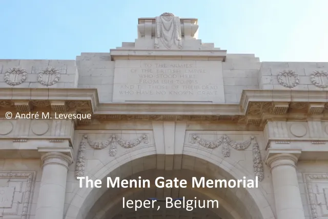 What is the 'first collective memorial' erected along the former Great War front in France and Belgium